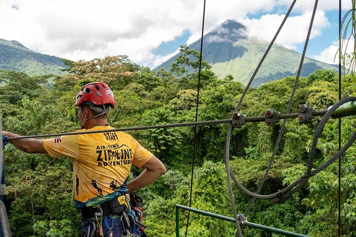 La Fortuna Waterfall & AirTime Zipline Tour with Lunch