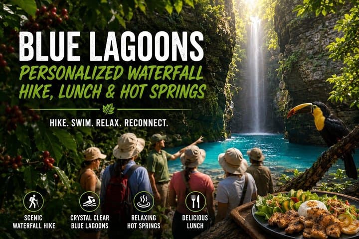 Blue Lagoons Personalized Waterfall Hike, Lunch & Hot Springs