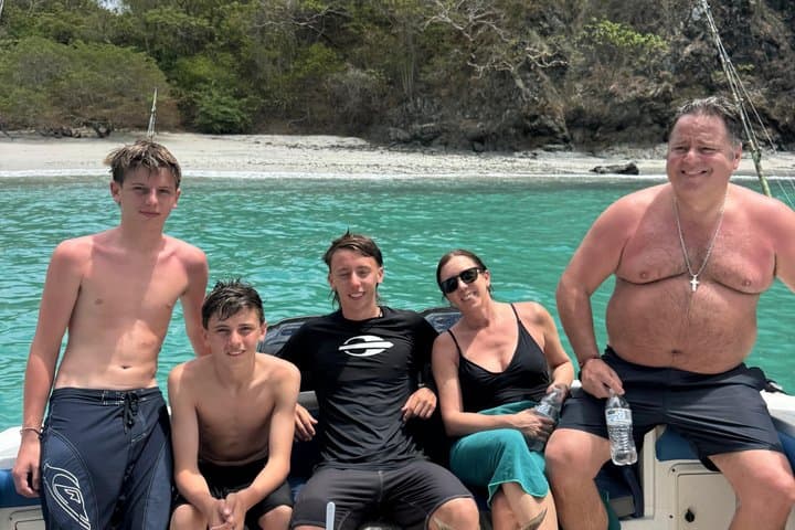 Private fishing and snorkeling boat with open bar and food included