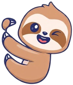Cartoon sloth reading a book on a Costa Rica vine
